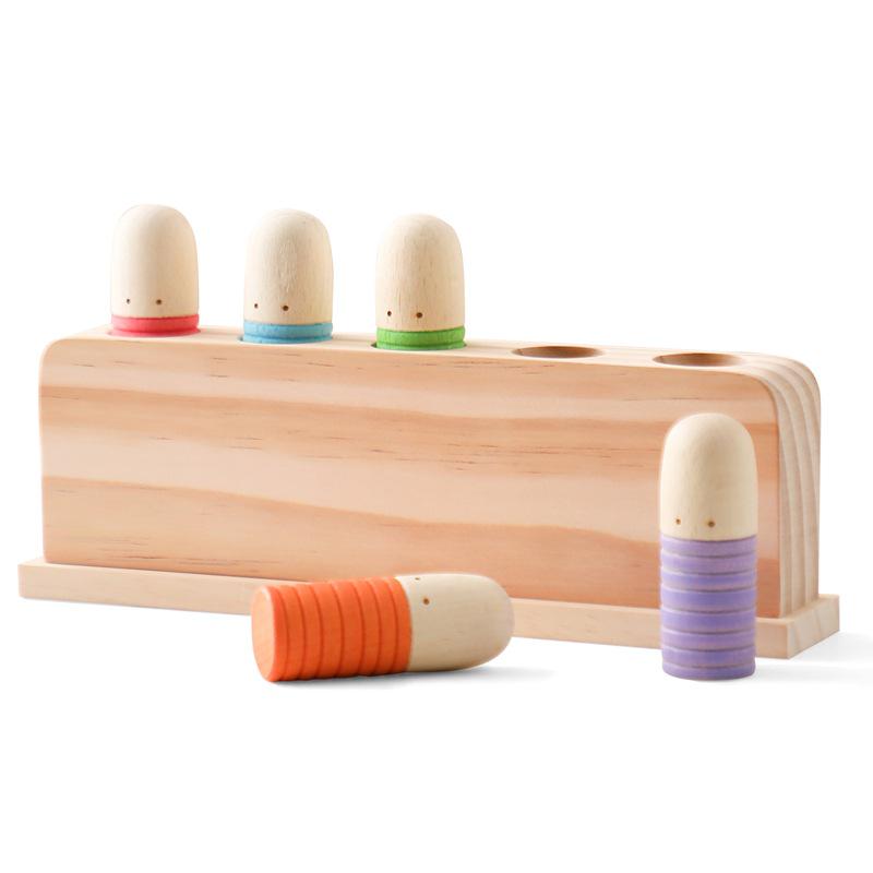 Creative Wooden Bounce Blocks: Interactive Early Education Toy for Kids