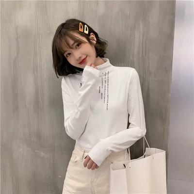 Half-high Collar Bottoming Shirt Women's Spring Autumn No Velvet Long-sleeved Women's Western Style Blouse