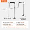 Toilet Safety Rail, Bathroom Toilet Seat Frame, Adjustable Width & Height Fit Most Toilets, Supports 300lbs, Toilet Handles Grab Bars with Padded