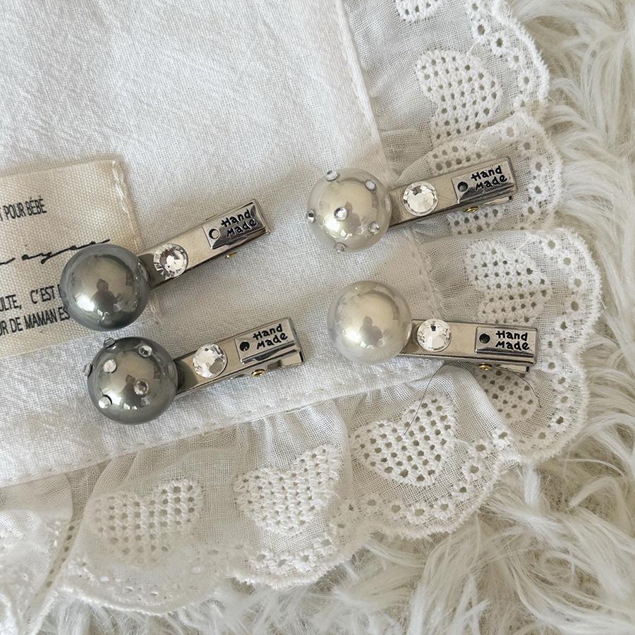 Versatile Rhinestone Bead Hair Clip for Women - Simple Duckbill Side Clip for Bangs