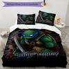 3pcs Custom Name Turtle Power Printed Bedding Set Duvet Cover Closure Includes 1 Duvet Cover & 2 Pillowcases, Soft and Comfortable for All Seasons.