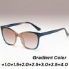 Men Women Gradient Color Reading Glasses Oversized Cat Eye High-definition Eyewear Vintage Retro Anti Blue Light Presbyopia