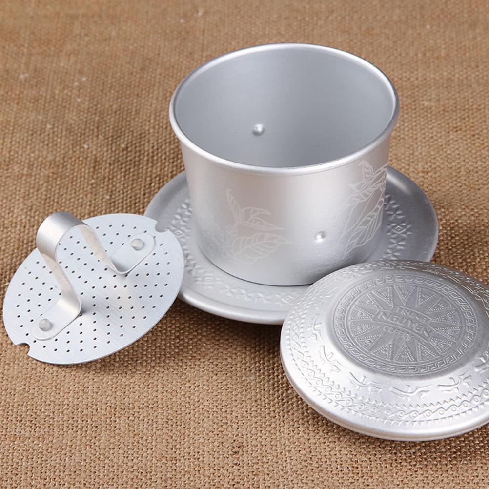 

1 Set Portable Coffee Dripper Vietnamese Coffee Filter Compact Coffee Supplies Aluminum Coffee Accessories For Lovers Unique 9.5x9.5cm