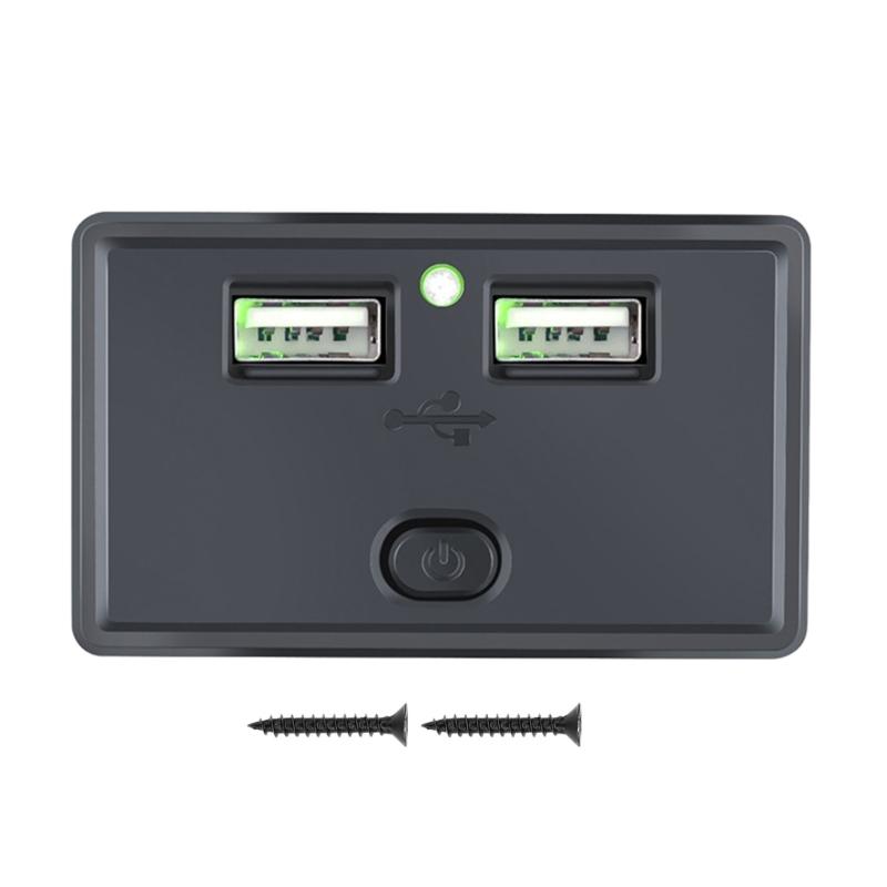 

4.8A Double USB Car ChargersSocket USB Charging Outlet Power Adapter Compatible for Motorcycle Camper Truck ATV Boat Car