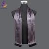 [BYSIFA] New Black Blue Plaid Men Silk Scarf Fall Winter 100% Pure Silk Male Long Scarves Spring Warmer Scarf Cravat160*26cm