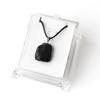Natural Black Tourmaline Raw Stone Freeform Pendant Necklace