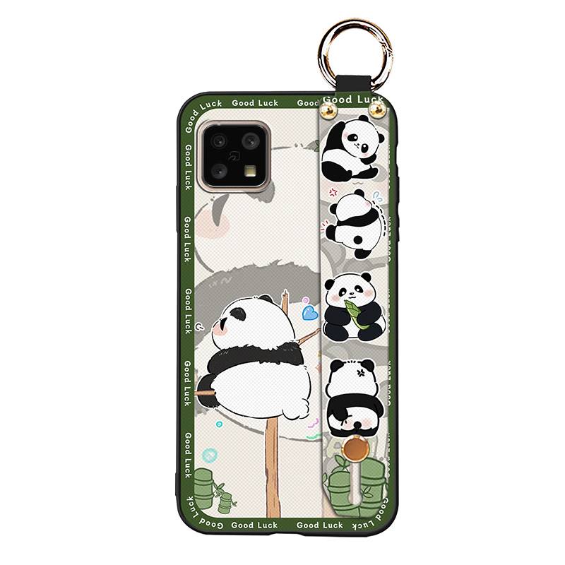 Back Cover Panda Phone Case For Sharp Aquos Sense4 4G/Sense 5G Phone Holder Wrist Strap Durable Cute Fashion Design Ring