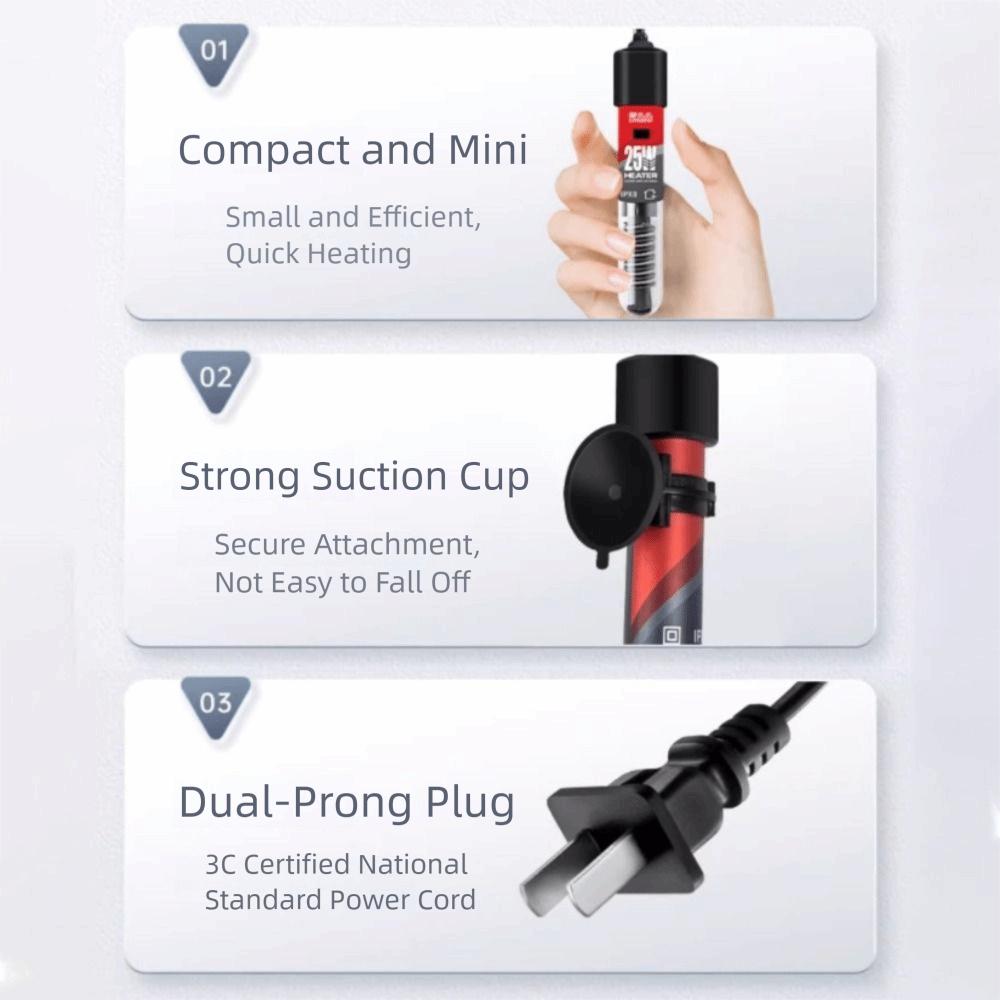 26°C Mini Aquarium Heater Constant Temperature Submersible Heater  Turtle Tank