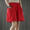 Womens' Summer Cotton Wide-Leg Shorts: Loose, Plus Size, Slimming, Casual Mid-Length