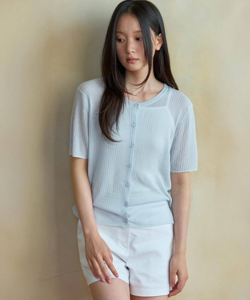 Wednesdayoasisforwomen Sheer Linen Half Cardigan_Light Blue(Wc26Kn58)