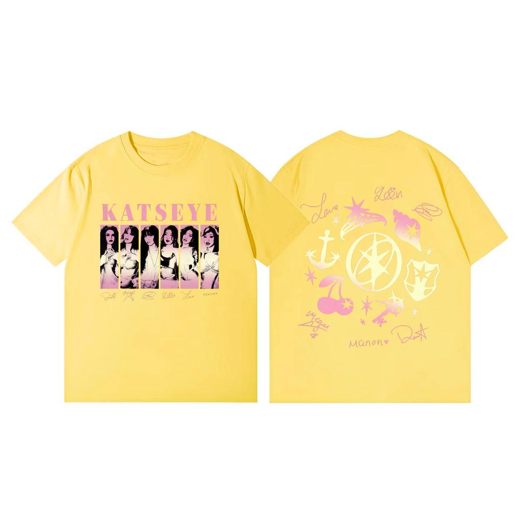 Kpop Katseye World Tour 2026 Tshirt Men Women Clothing Fashion Y2k Oversized Tshirts Summer Casual Cotton Short Sleeve T Shirt