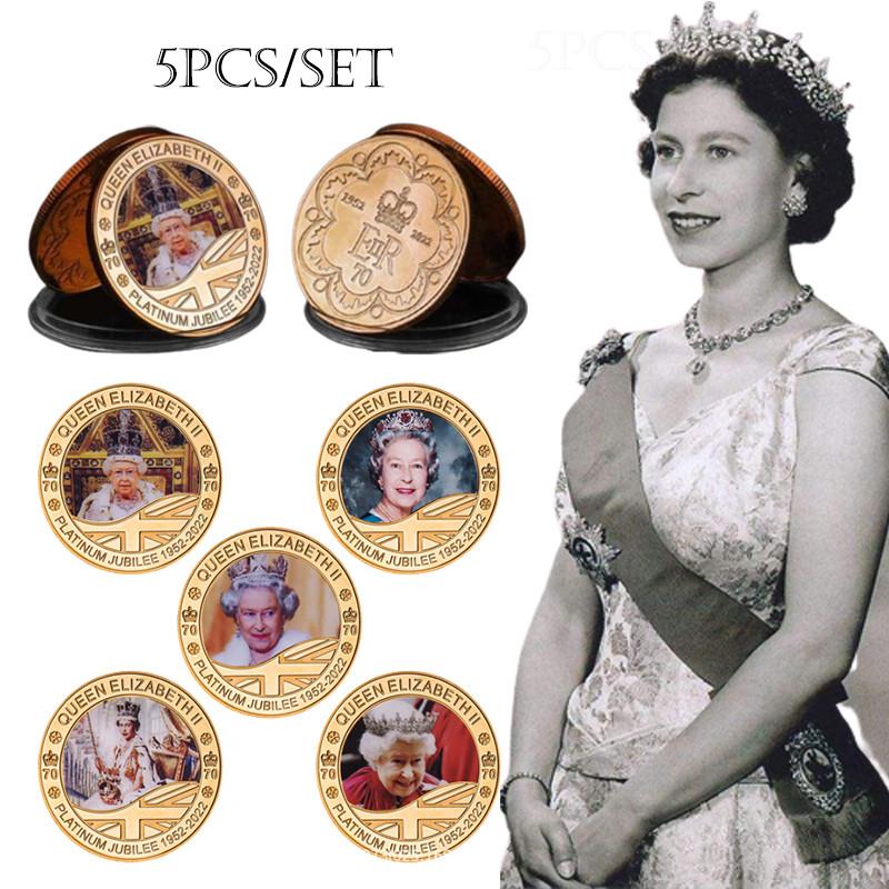 Kunglig Souvenir Drottning Elizabeth II Minnesmedalj Myntset