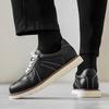 Men genuine leather shoes British style casual shoes breathable lightweight thick bottom outdoor driving shoes men Business shoe