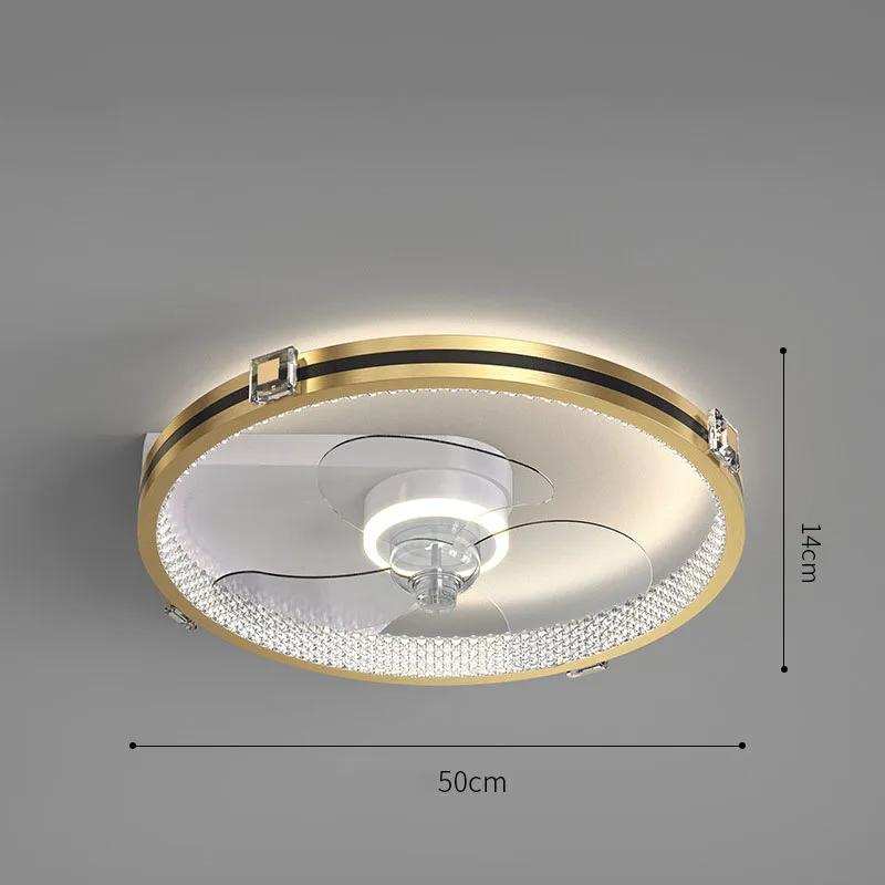 Nordic Bedroom Ceiling Fan Light Remote Control Invisible Blade Silent Ceiling Light Home Decoration Low Floor Fan with Light