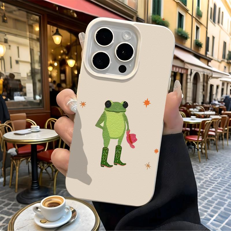 Trendy frog pattern phone case suitable for iPhone 17 16 15 14 13 12 11 Pro/Max/Plus anti drop and shockproof back cover