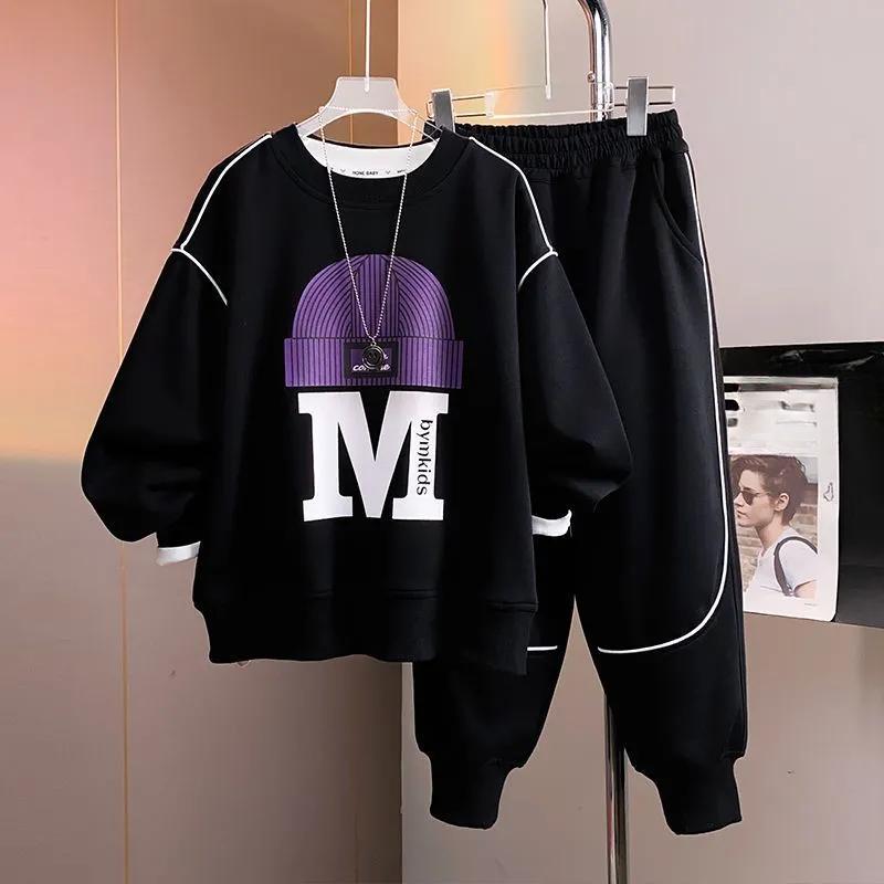 Boys' Autumn Suits, Long-sleeved Children's Tops, Sweaters and Trousers, 2-piece Suit