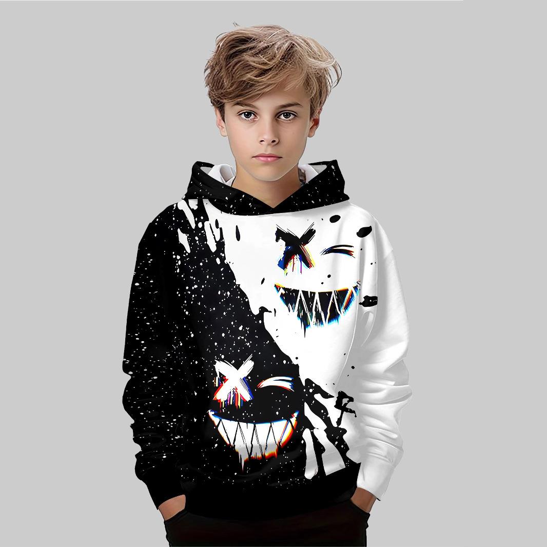 Fashion Printed Sweatshirt Cartoon Casual Top Simple Hoodies Sweatshirts Boys 110