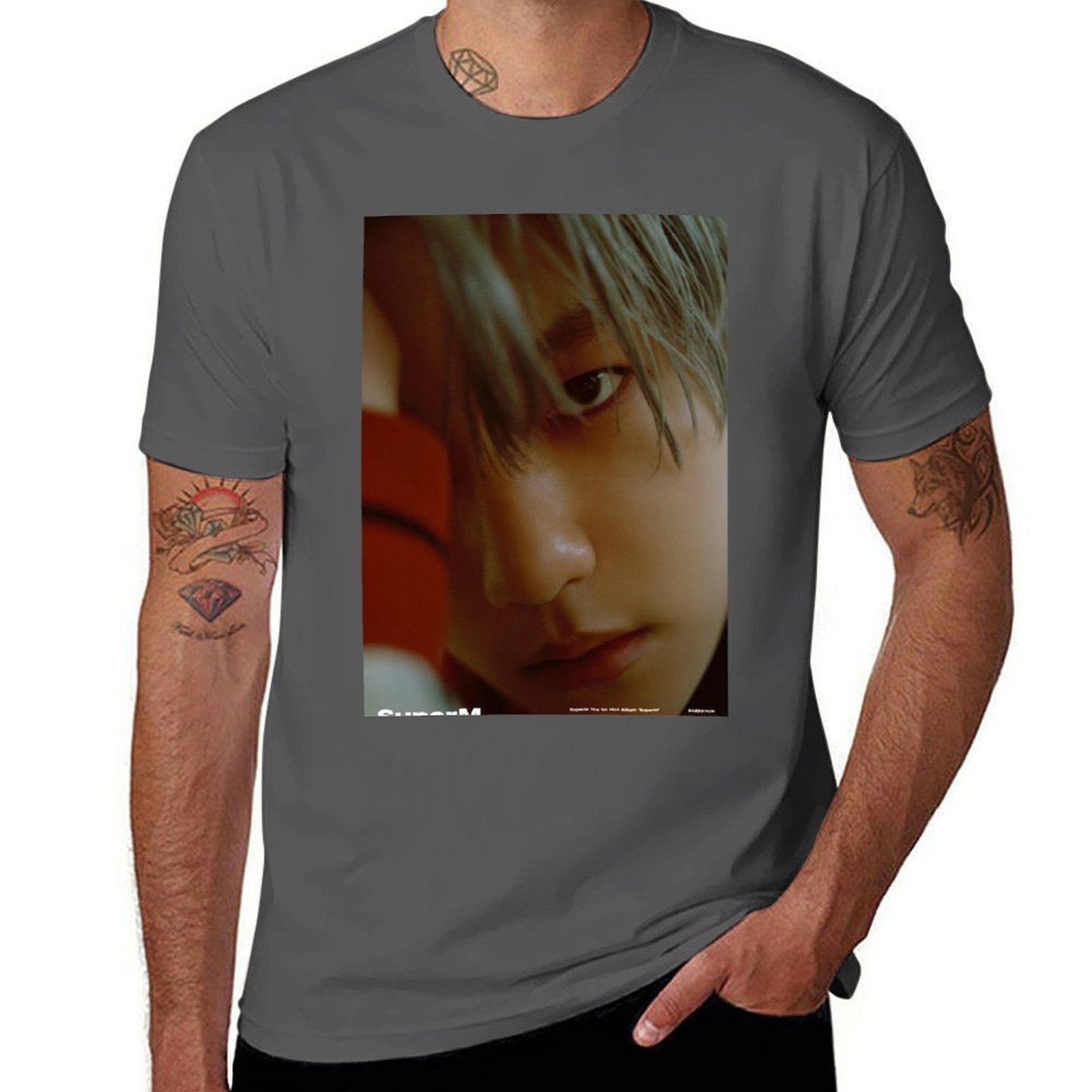 

SUPERM JOPPING BAEKHYUN Футболка графические футболки для мужчины мужская футболка хлопок футболка 4XL