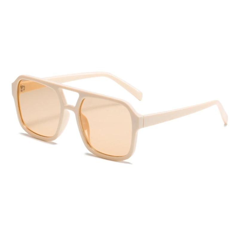 Retro Square Sunglasses Women Men New Trends Double Beam Yellow Big Sun Glasses Female Oversized Eyewear Shades UV400