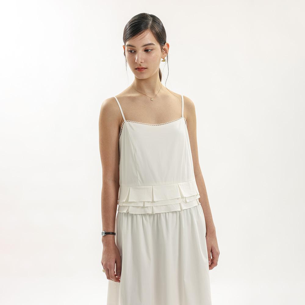 Wednesday Delight Wd_White Frill Strap Midi Dress