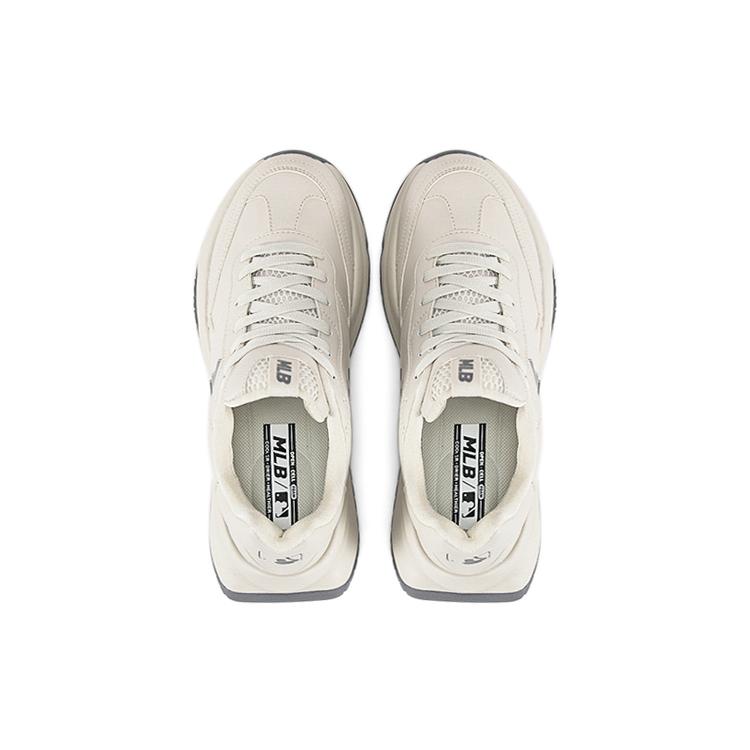 New MLB Chunky Runner Basic Low Top Chunky Sneakers Unisex Beige 3ASHCRB3N-07IVS