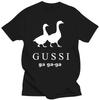 Funny Satirical Brand Women Men T-shirt GUSSI Ga Ga Ga Tee Couples Matching Tops Present Summer Short Sleeved Tops Tees