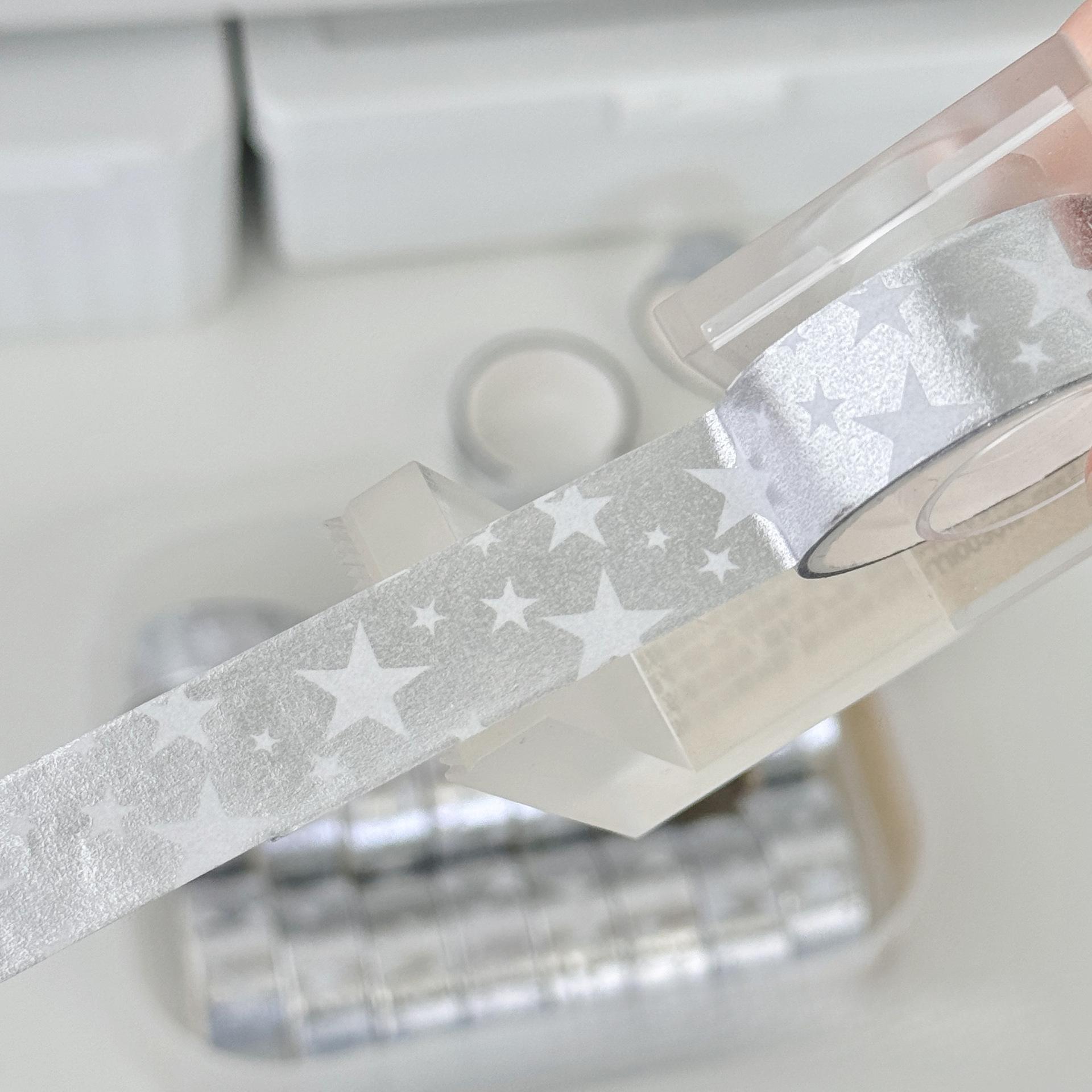 

2М INS Модная серебряная лента со звездами для скрапбукинга, журнала, DIY, KPOP фотокарточки, упаковочная лента, украшение для упаковки подарочной коробки, наклейки 2m