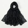 Big Size Pleated Shimmer Cotton Hijab Scarf For Women Muslim Long Shawls Solid Headscarf Wraps Islamic Headband Turban 180*90cm