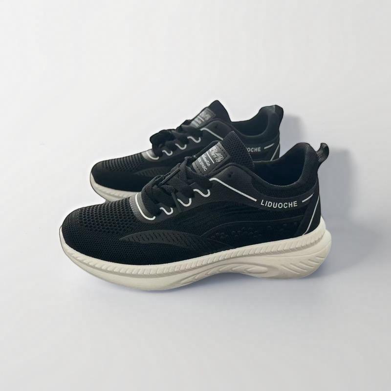 

Летняя новая спортивная женская обувь белая модная повседневная обувь на платформе белые туфли мягкая сетчатая дышащая обувь для ходьбы 41 чёрный