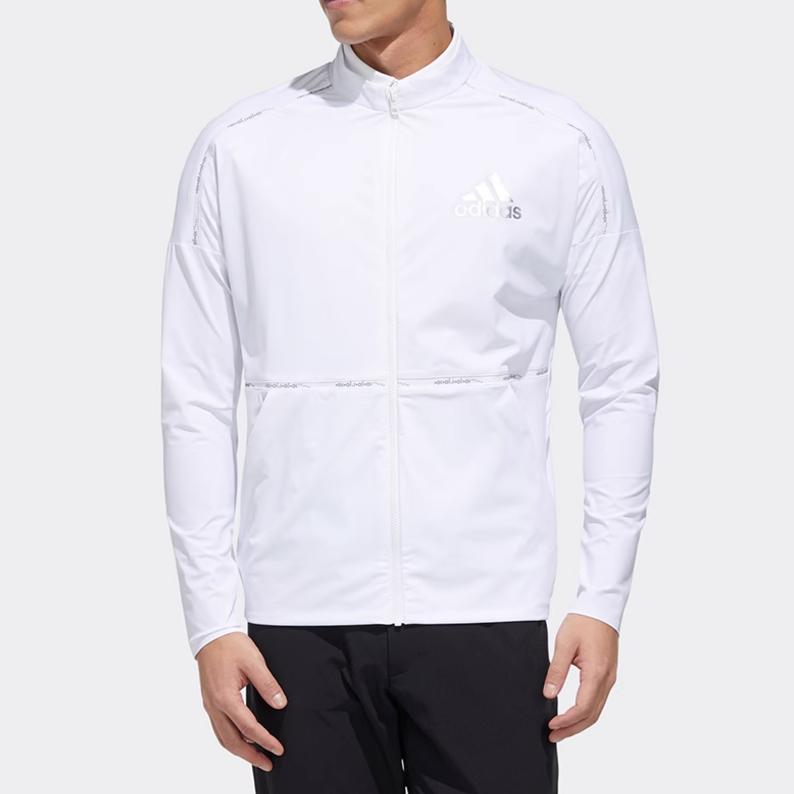 Adidas Comfortable Logo Stand Collar Long Sleeve Jacket Men Jacket White FJ3841
