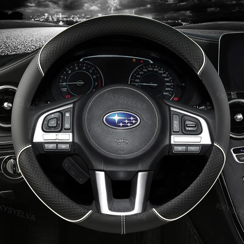 

Кожаный чехол на руль автомобиля, противоскользящий для Subaru Forester Legacy XV BRZ WRX, высокое качество, авто белый