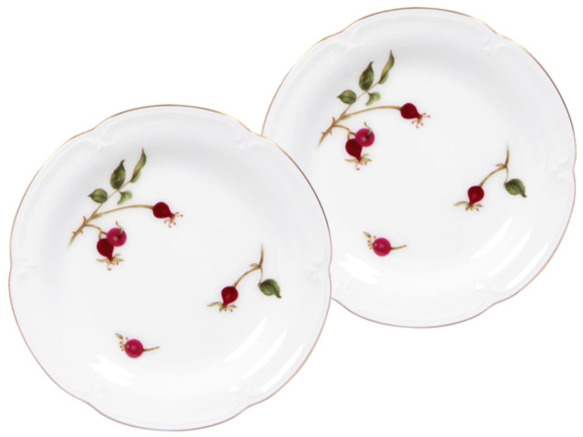 

Okura Art Pottery Direct Store Exclusive Rosehip 14cm Petit Cake Plate Pair Set, Made in Japan, 70HR/C141-1