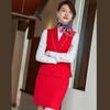 China Southern Airlines Flight Attendant Professional Suit: High-End Rose Red Vest and Dress Reception Uniform
