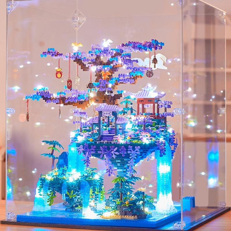 1460 Particles Fairy Pavilion Building Blocks Suitable for Holidays Birthdays New Year Gifts Abs Materials Mixed Color Building Blocks