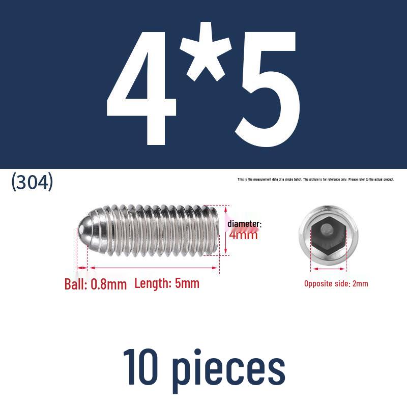 Stainless Steel Ball Plunger Set: M2.5-M16 Ball Screw Positioning Spring Plunger