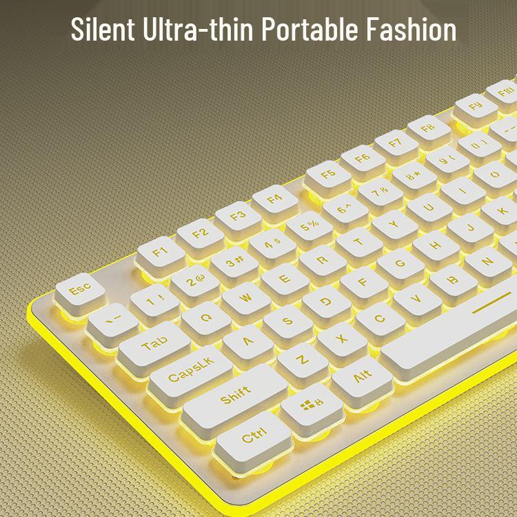 Wolf Path Silent Wireless Keyboard & Mouse Set: Wired for Smooth Typing - Ideal for Gaming & Office Use, Magnetic Switch for Men & Women.