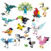 Cartoon Animal Building Blocks Peacock Crane Crow Seagull Oriole Assembly Educational Puzzle Parent-Child Interactive Toy