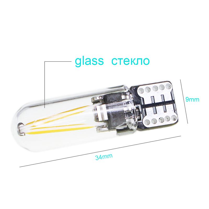 KEIN 2PCS Led T10 w5w Bulb 194 Lamp 5w5 Interior Dome Reading Signal Parking License Plate Door Warm White 6000K Car Light 12V