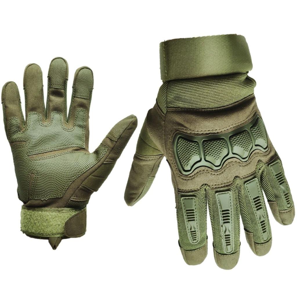 Airsoft Tactical Touchscreen with Knuckle Full Outdoor Use J-HARK Gloves, Compatible, Guards, Finger, (Green, L)