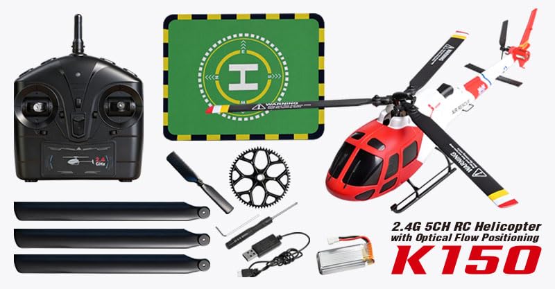 Japanese Hitec XK 5CH RC Helicopter with Optical Flow Positioning K150 RC Helicopter RTF Certified for Technical Standards and No Registration