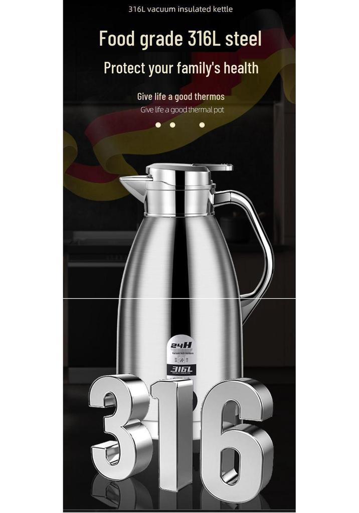 Stainless Steel Large Capacity Thermos Kettle for Home, Restaurant, Hotel, and Tea House