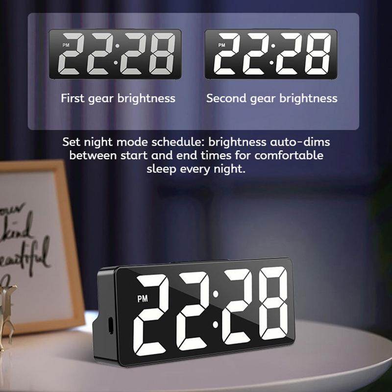 Desktop Digital Clock Tabletop Led Watch Alarm Clock Bedside Table Voice Control Led Digital Clock for Bedroom NZ0032
