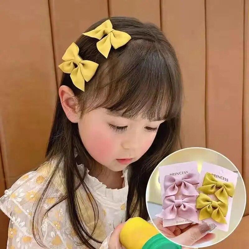 Neue 2 stücke Koreanische Kinder Bogen Haar Clips Nette Mädchen Prinzessin Braid Haar Headwear Mädchen Kinder Haar Zubehör