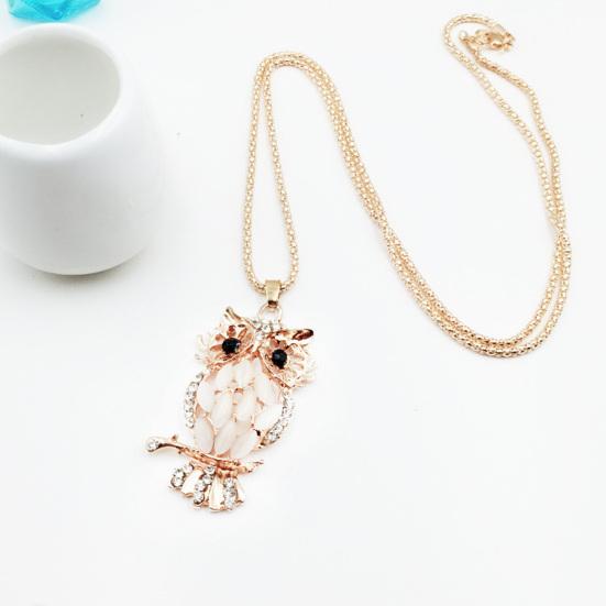 Náhrdelník sova Svetr Řetízek Umělý opál Dekor drahokamu Slitina Oblečení Šperky Seznamka Ples Party Oděv Dekorace Náhrdelník