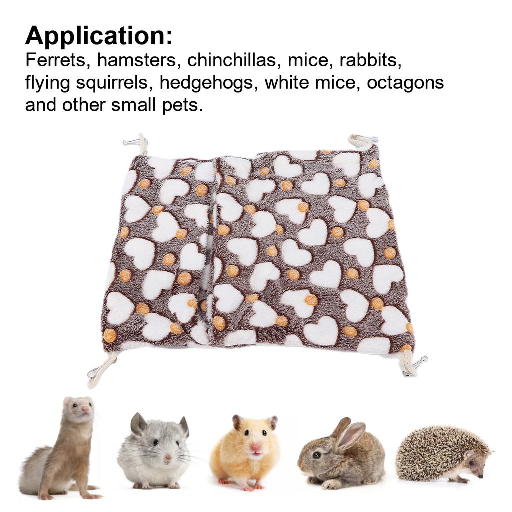 Small Pet Hammock Warm Envelope Hanging Bed Cage with Hooks for Hamsters Rabbits
