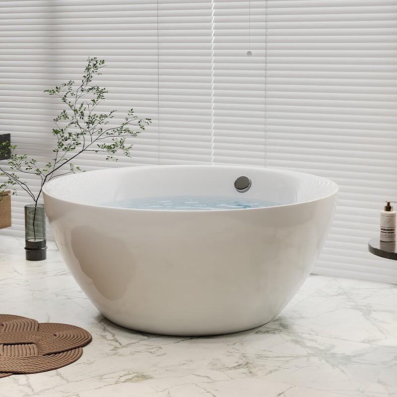 TLXT Large Round Freestanding Soaking Bathtub