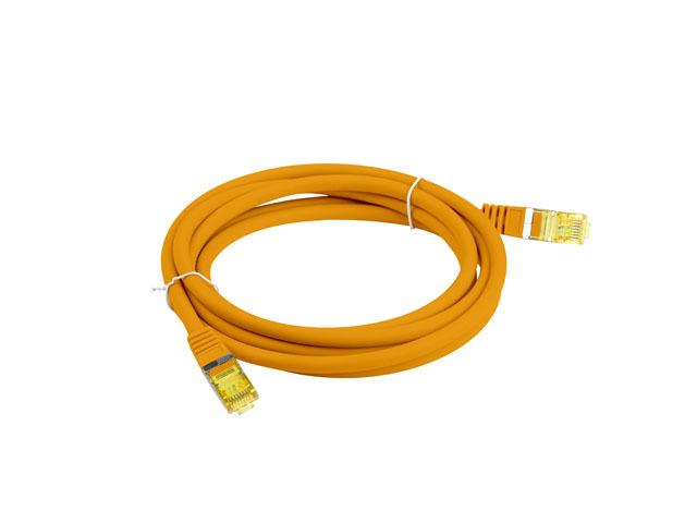 Patchcord Lanberg S/FTP kat.6A 0,5m LSZH CU fluke passed pomarańczowy