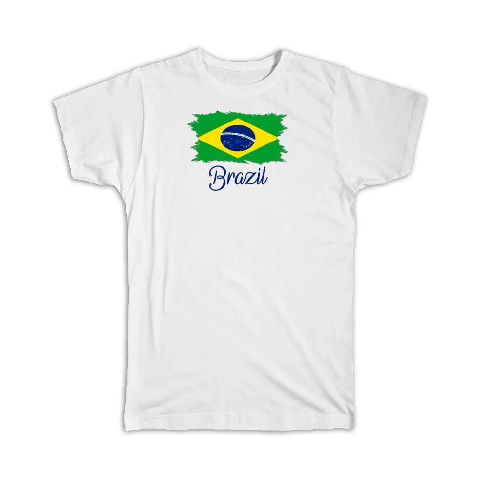 Gift T-Shirt : Brazil Flag Brazilian Country Expat 4XL