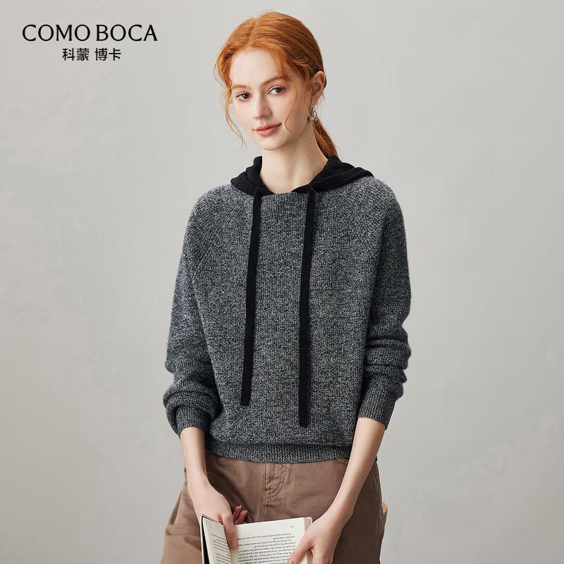 Kemonboka 100% Cashmere Women's Hooded Knit Sweater