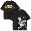 Summer Hot Sale 2026 My Hero Academia Izuku Midoriya Vintage Washed Dual‑sides T‑shirt Men Women Hip Hop Punk Streetwear Tshirt